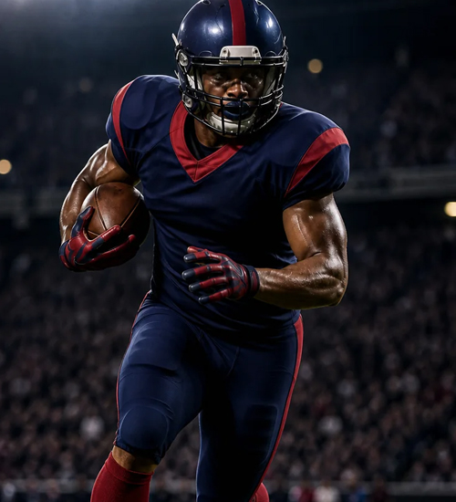American football player uniform fit and construction