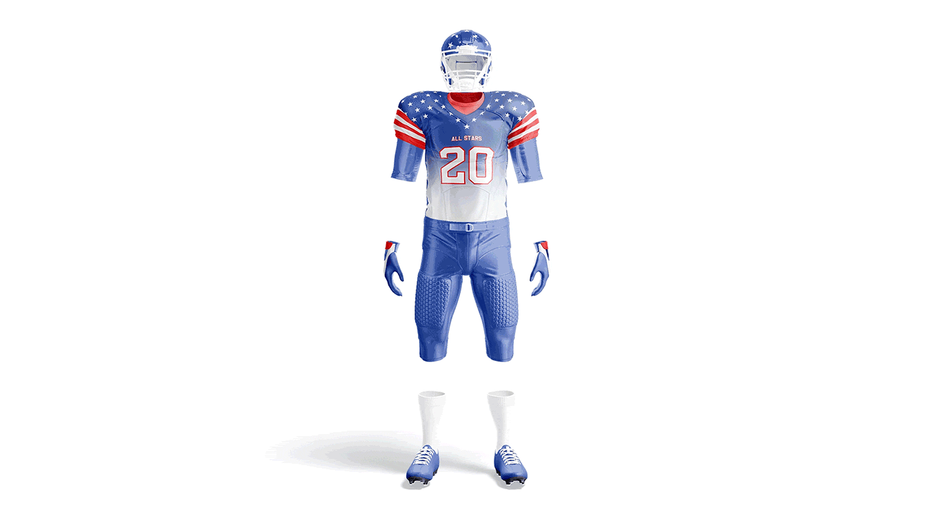 American football player wearing performance uniform