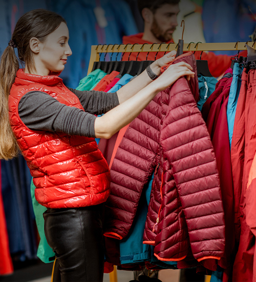 Custom puffer jacket fit and construction