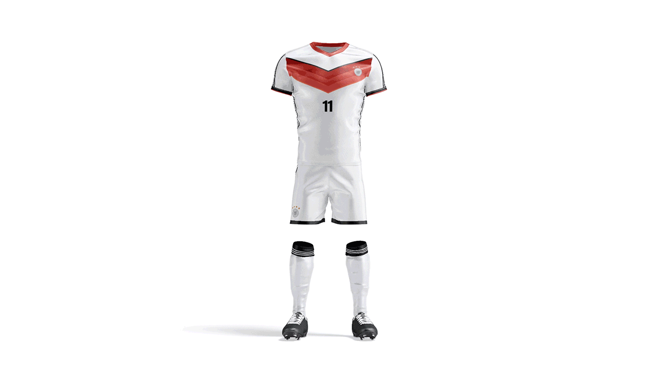 Soccer player wearing a performance jersey